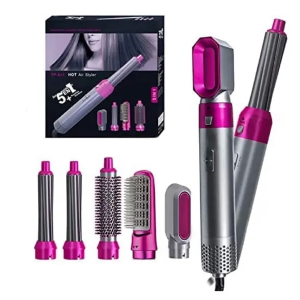 5 In 1 Hair Air Wrap Styler & Volumizer Rotating Hairdryer Curler Straightener